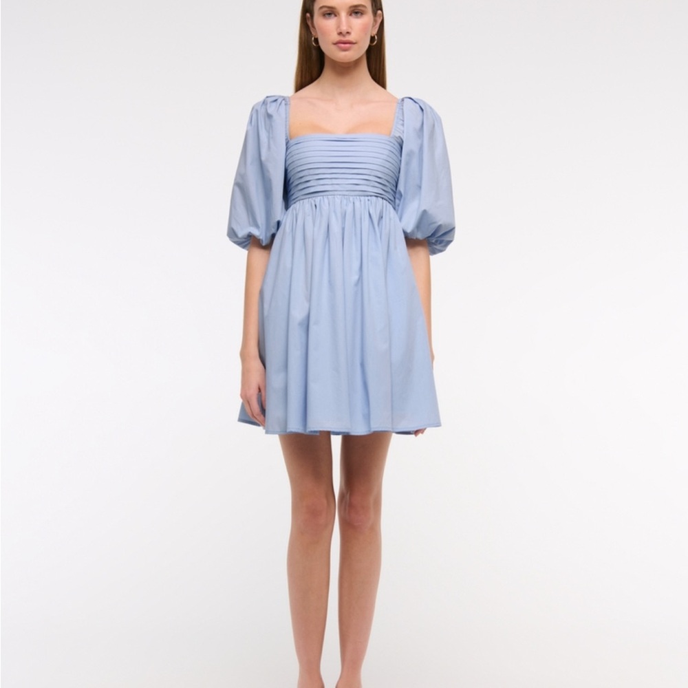 Abercrombie & Fitch Navy Blue Puff Sleeve Mini Dress